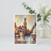 Bruges Belgium Reisen Souvenirgemälde Postkarte (Stehend Vorderseite)