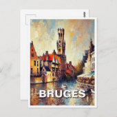 Bruges Belgium Reisen Souvenirgemälde Postkarte (Vorne/Hinten)
