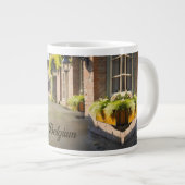 Bruges Belgium Sketch Medieval | Jumbo-Tasse (Vorderseite Rechts)