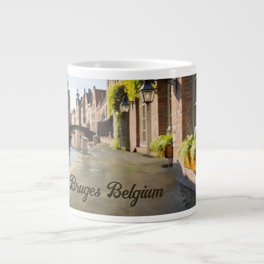 Bruges Belgium Sketch Medieval | Jumbo-Tasse (Vorderseite)