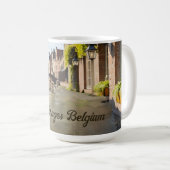 Bruges Belgium Sketch Medieval | Kaffeetasse (VorderseiteRechts)