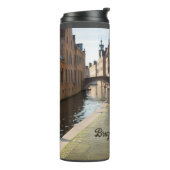 Bruges Belgium Sketch Medieval | Thermosbecher (Nach links gedreht)