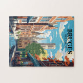 Bruges Belgium Travel Illustration Puzzle (Horizontal)