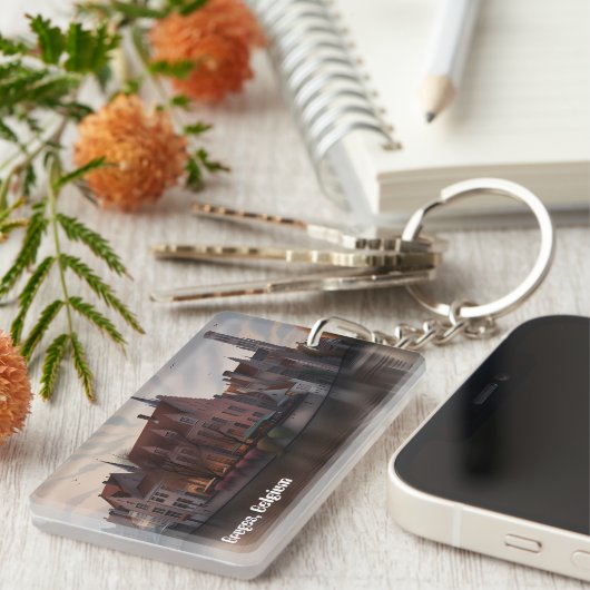 Bruges Belgium Vintage Reise Schlüsselanhänger (Vorderseite rechts)