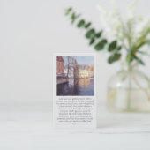 Bruges Canal Blues Oranges Purples Memorial Prayer Visitenkarte (Stehend Vorderseite)