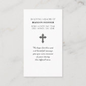 Bruges Canal Blues Oranges Purples Memorial Prayer Visitenkarte (Rückseite)