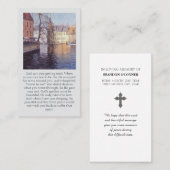 Bruges Canal Blues Oranges Purples Memorial Prayer Visitenkarte (Vorne/Hinten)