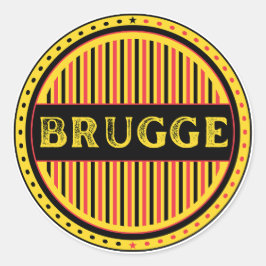 Bruges City Pride Emblem – Belgian Identity Runder Aufkleber