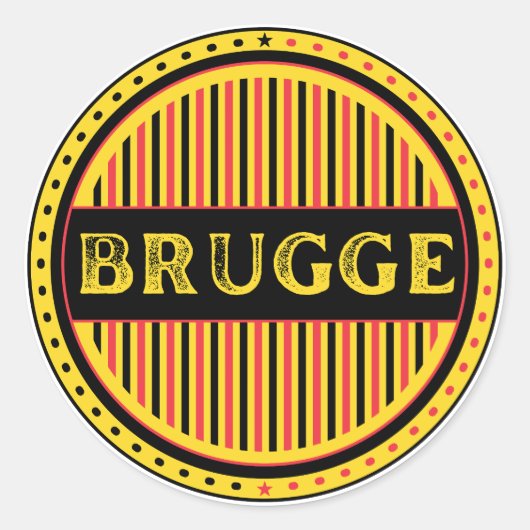 Bruges City Pride Emblem – Belgian Identity Runder Aufkleber (Vorderseite)