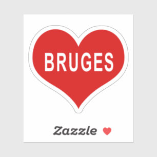 BRUGES Red Liebe Heart Vinyl Sticker
