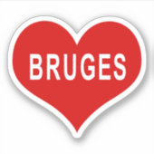 BRUGES Red Liebe Heart Vinyl Sticker (Vorderseite)