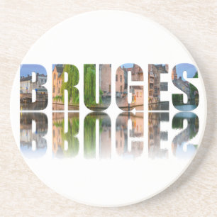 Bruges Text Foto Getränkeuntersetzer