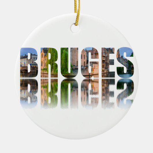 Bruges Text Foto Keramik Ornament (Vorne)