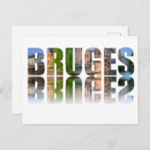 Bruges Text Foto Postkarte (Vorne/Hinten)