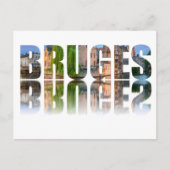 Bruges Text Foto Postkarte (Vorderseite)