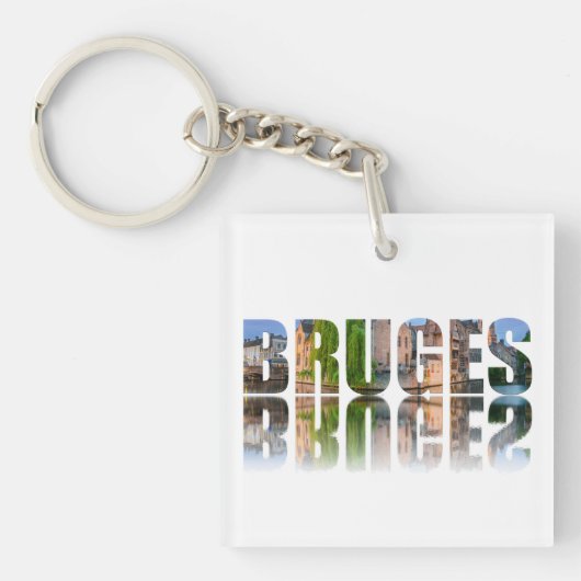 Bruges Text Foto Schlüsselanhänger (Vorderseite)