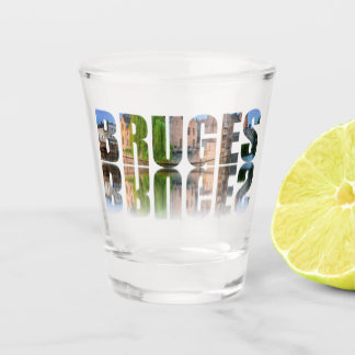 Bruges Text Foto Schnapsglas