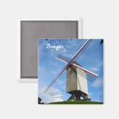 Bruges Windmill Magnet (Vorderseite/Rückseite)