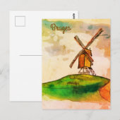 Bruges Windmill Postkarte (Vorne/Hinten)