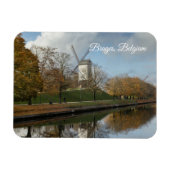Bruges Windmills Autumn Reflections Magnet (Horizontal)