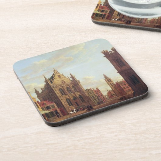 Brügge, 1824 (Öl auf Platte) Getränkeuntersetzer (Linke Seite)