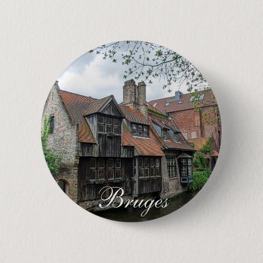 Brügge Altstadt in Belgien Button (Vorderseite)