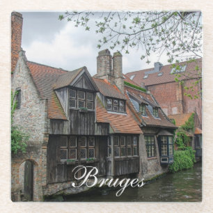 Brügge Altstadt in Belgien Glasuntersetzer