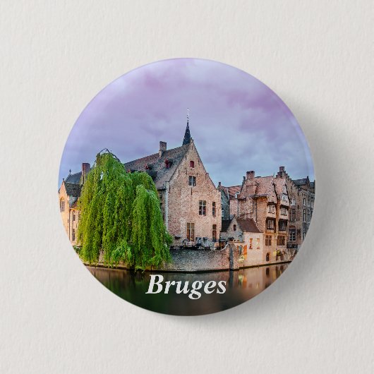 Brügge Altstadt und Belfischer Turm Button (Vorderseite)