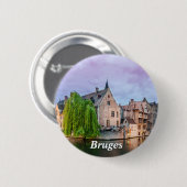 Brügge Altstadt und Belfischer Turm Button (Vorne & Hinten)