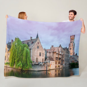 Brügge Altstadt und Belfischer Turm Fleecedecke