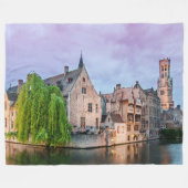 Brügge Altstadt und Belfischer Turm Fleecedecke (Vorderseite (Horizontal))