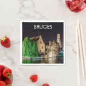 Brügge Altstadt und Belfischer Turm Serviette (Beispiel)