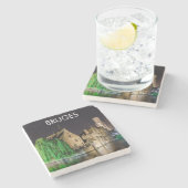 Brügge Altstadt und Belfischer Turm Steinuntersetzer (Seitenansicht)