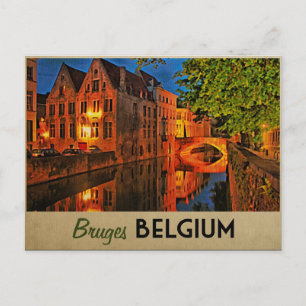 Brügge Belgien bei Nacht Postkarte
