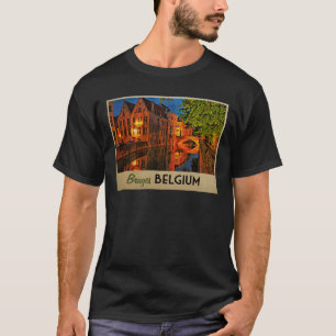 Brügge Belgien bei Nacht T-Shirt