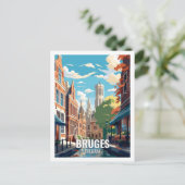 Brügge Belgien Berühmte Sehenswürdigkeiten Postkarte (Stehend Vorderseite)