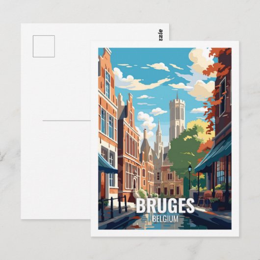 Brügge Belgien Berühmte Sehenswürdigkeiten Postkarte (Vorne/Hinten)