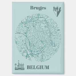 Brügge, Belgien Karte Magnet