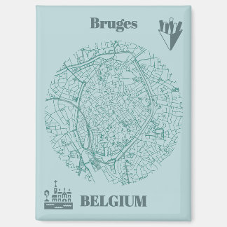 Brügge, Belgien Karte Magnet