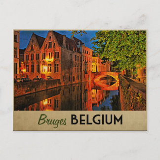 Brügge Belgien nachts Postkarte