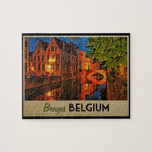 Brügge Belgien nachts Puzzle (Horizontal)