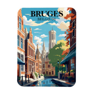 Brügge Belgien Reise Illustration Magnet