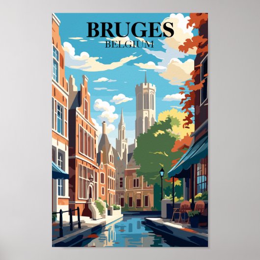 Brügge Belgien Reise Illustration Poster (Vorne)