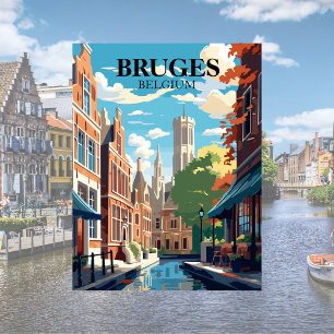 Brügge Belgien Reiseillustration Postkarte