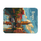 Brügge Belgien Vintage Kunst Magnet (Horizontal)