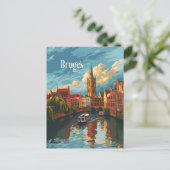 Brügge Belgien Vintage Kunst Postkarte (Stehend Vorderseite)