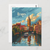 Brügge Belgien Vintage Kunst Postkarte (Vorne/Hinten)
