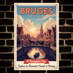 Brügge, Belgien Vintage Travel Poster