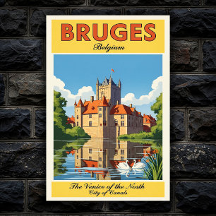 Brügge, Belgien Vintage Travel Poster
