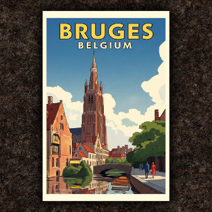 Brügge, Belgien Vintage Travel Poster